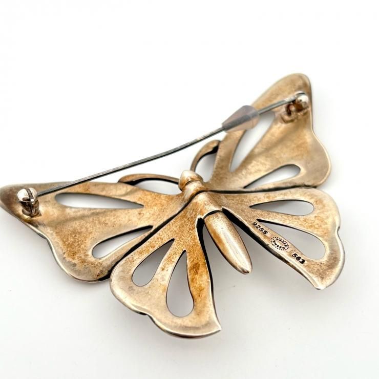  　ジョージジェンセン　ブローチ　SILVER 蝶々 ジョージジェンセン シルバー925 蝶々 バタフライ 燻し仕上 アスキル