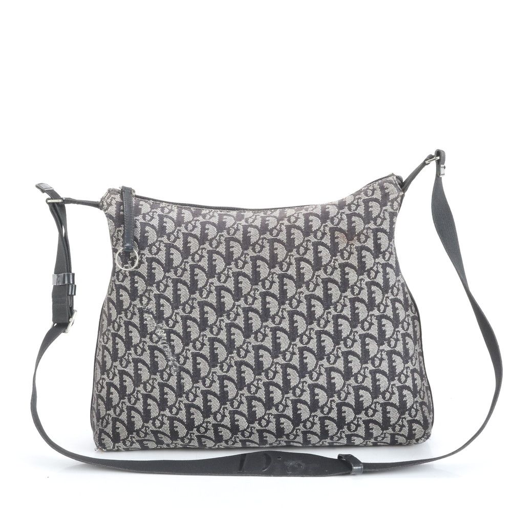 クリスチャンディオール トロッター レザー ショルダーバッグ 斜め掛け メッセンジャー ブラック 黒 メンズ EEE CZ29-4