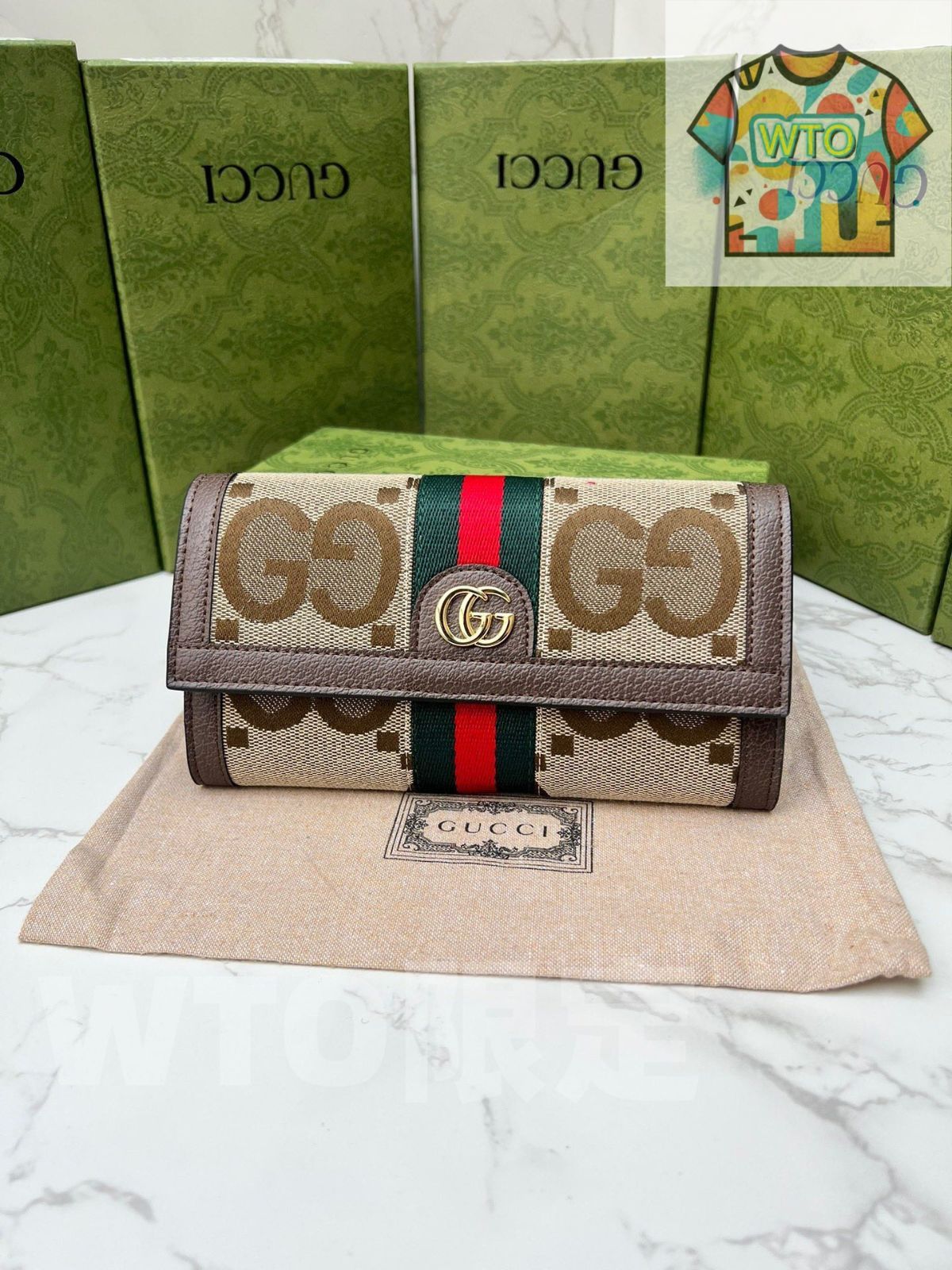 グッチ ディアナ フルジップウォレット 19×10.5cm 竹節デザイン ボックス付き -WT0輸入