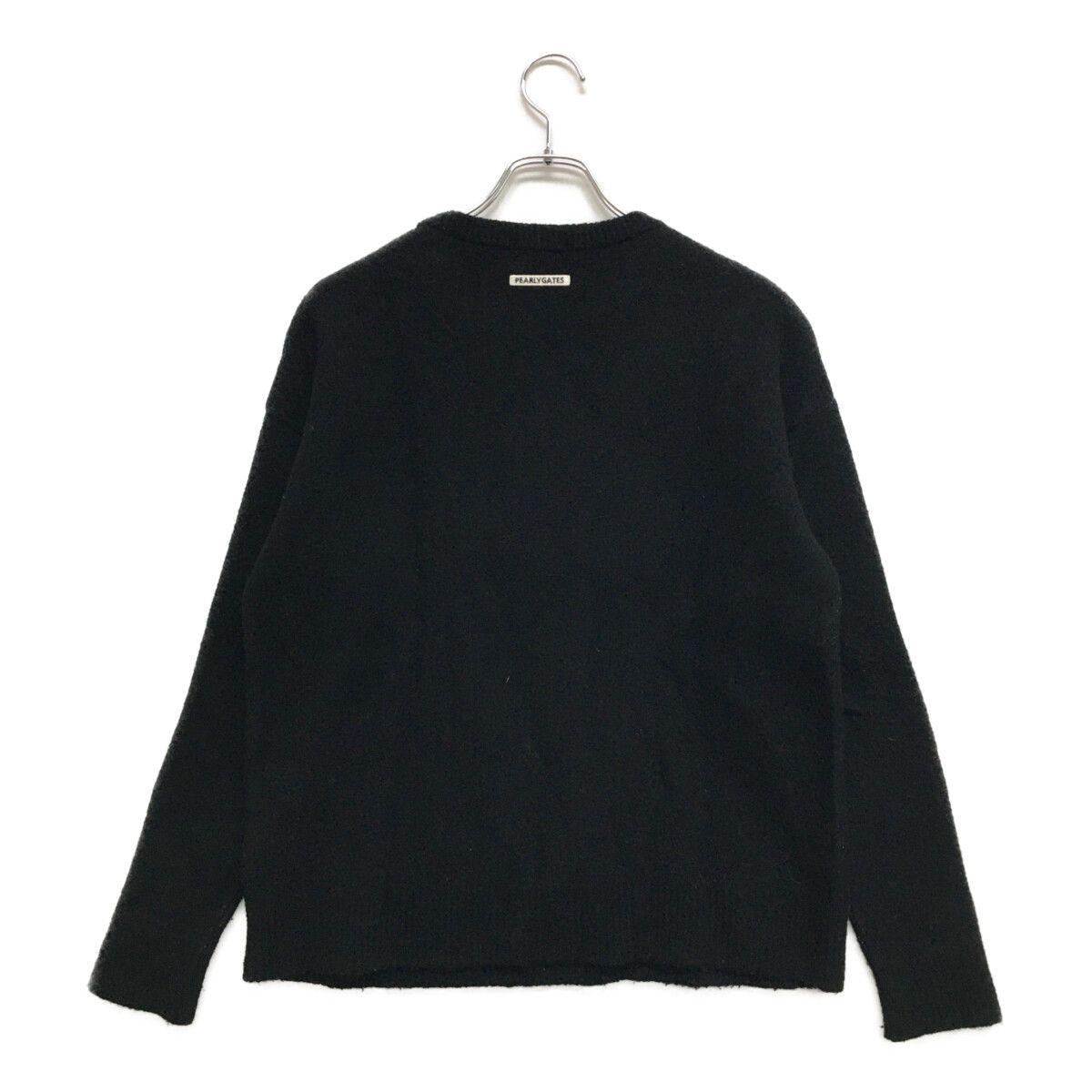 レディース パーリーゲイツ PEARLY GATES セーター 1 M 黒 ブラック クルーネック ロゴ