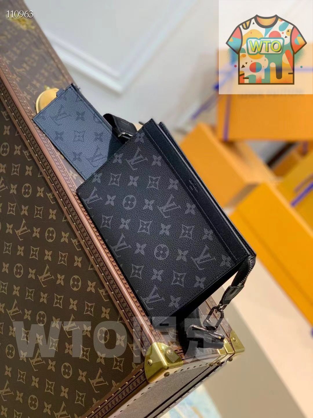 LV ルイヴィトン ガストン ウェアラブルウォレット 22×14.5×4.5cm モノグラムエクリプスリバース -WTO輸入