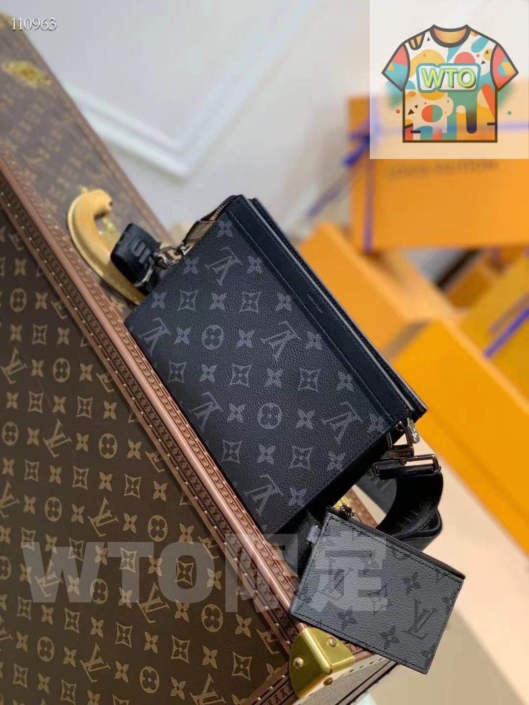 LV ルイヴィトン ガストン ウェアラブルウォレット 22×14.5×4.5cm モノグラムエクリプスリバース -WTO輸入
