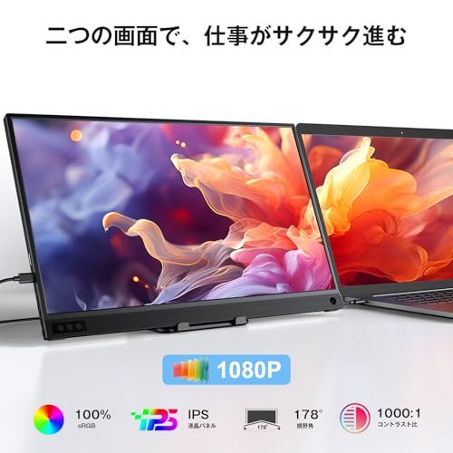 モバイルモニター 15.6インチ モバイルディスプレイ 1920 1080 広色域 ポータブルモニター IPS液晶パネル ブルーカット ペンホールスタンド 自立スタンド VESA USBType-C ミニHDMI Switch PS3 61961e88