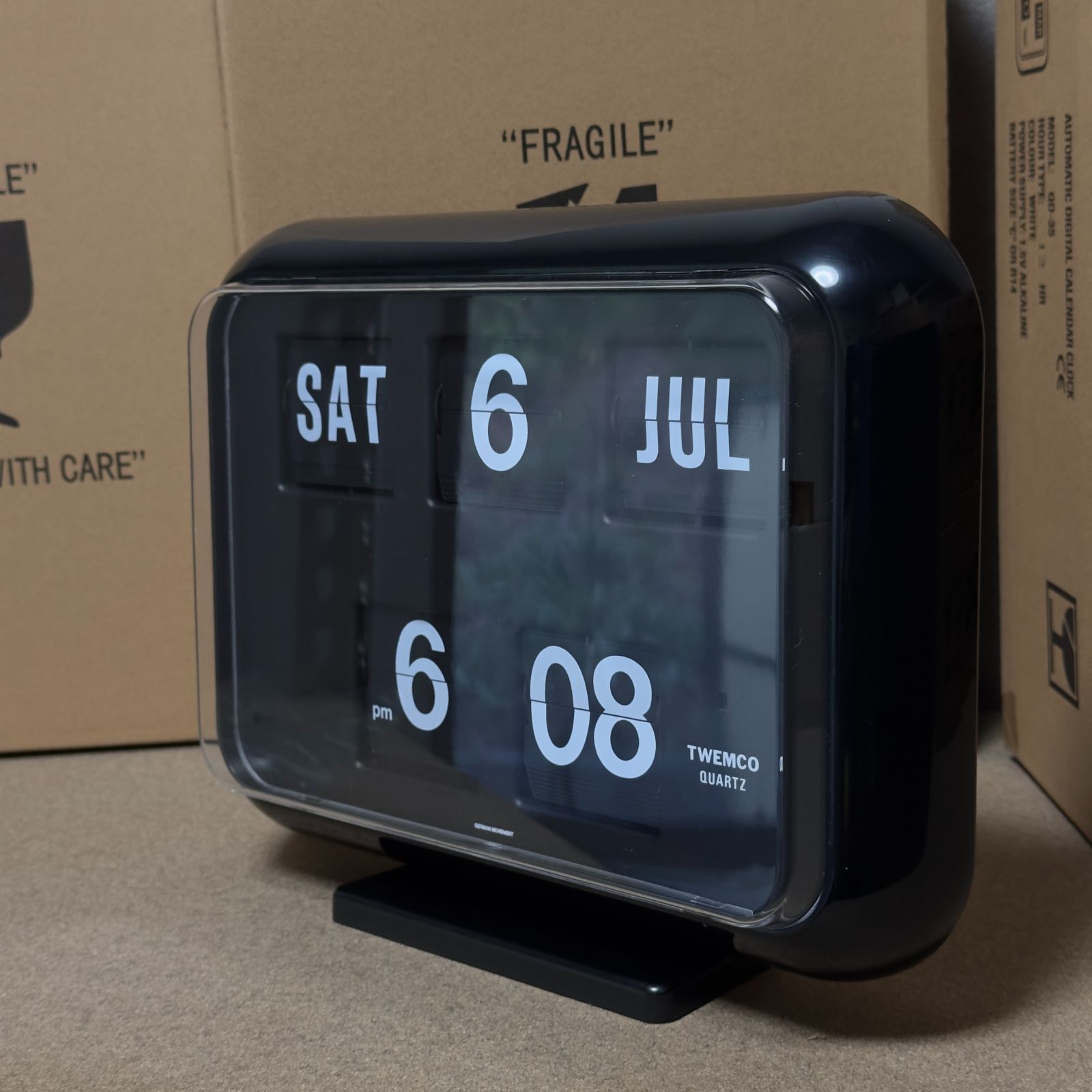 TWEMCO (トゥエンコ) QD-35 ホワイト 置き掛け兼用時計 パタパタ