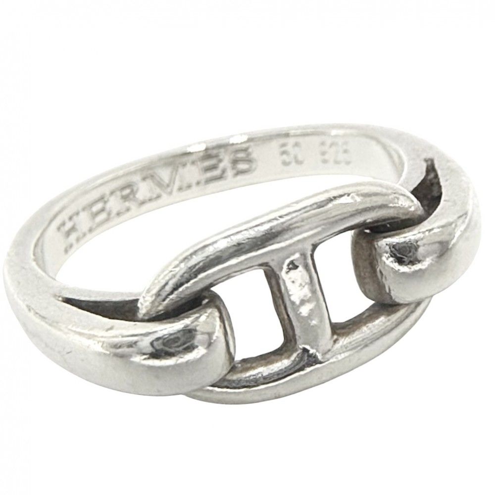 エルメス 指輪 レディース シェーヌダンクル リング ジュエリー 小物 50サイズ HERMES シルバー925 約9号 シルバー 約3.2g 品