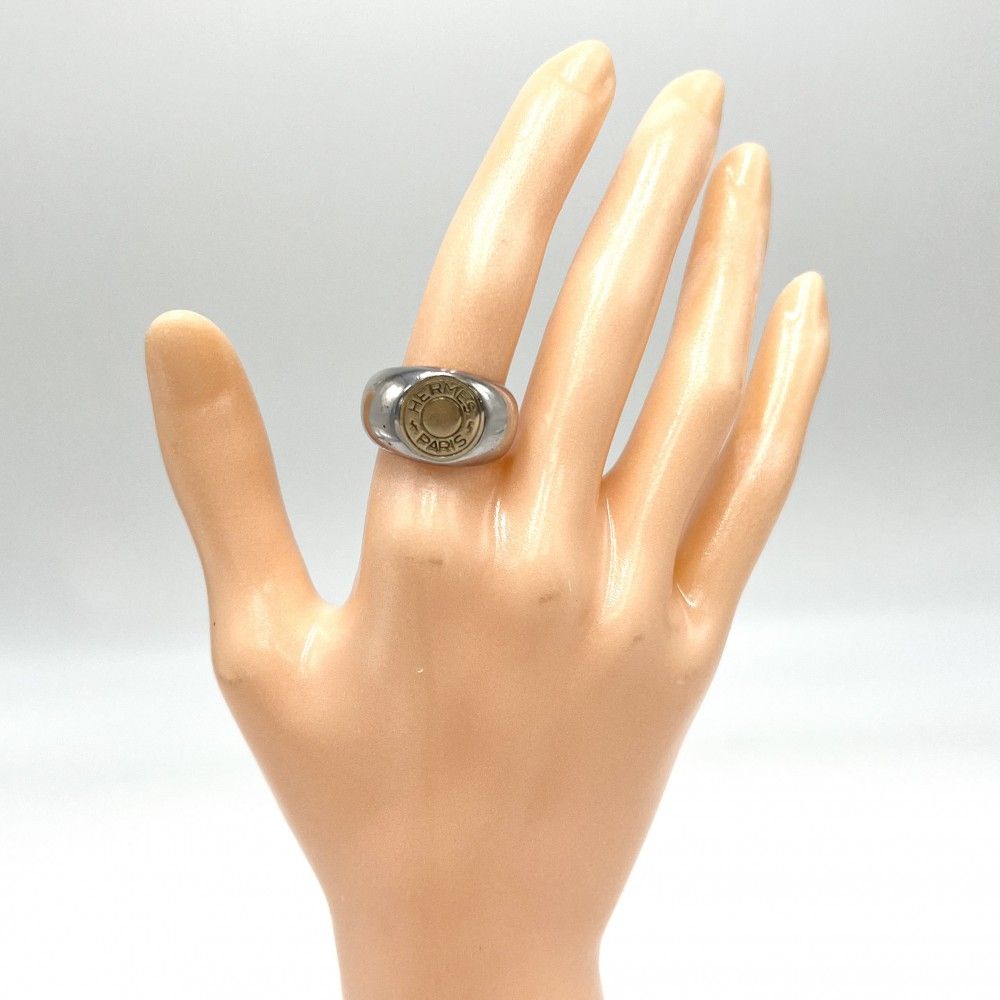エルメス 指輪 メンズ セリエ リング ジュエリー コンビ ヴィンテージ Au 750 18金 HERMES シルバー925 K 18ゴールド 約11号 ゴールド シルバー 約13.8 g 品