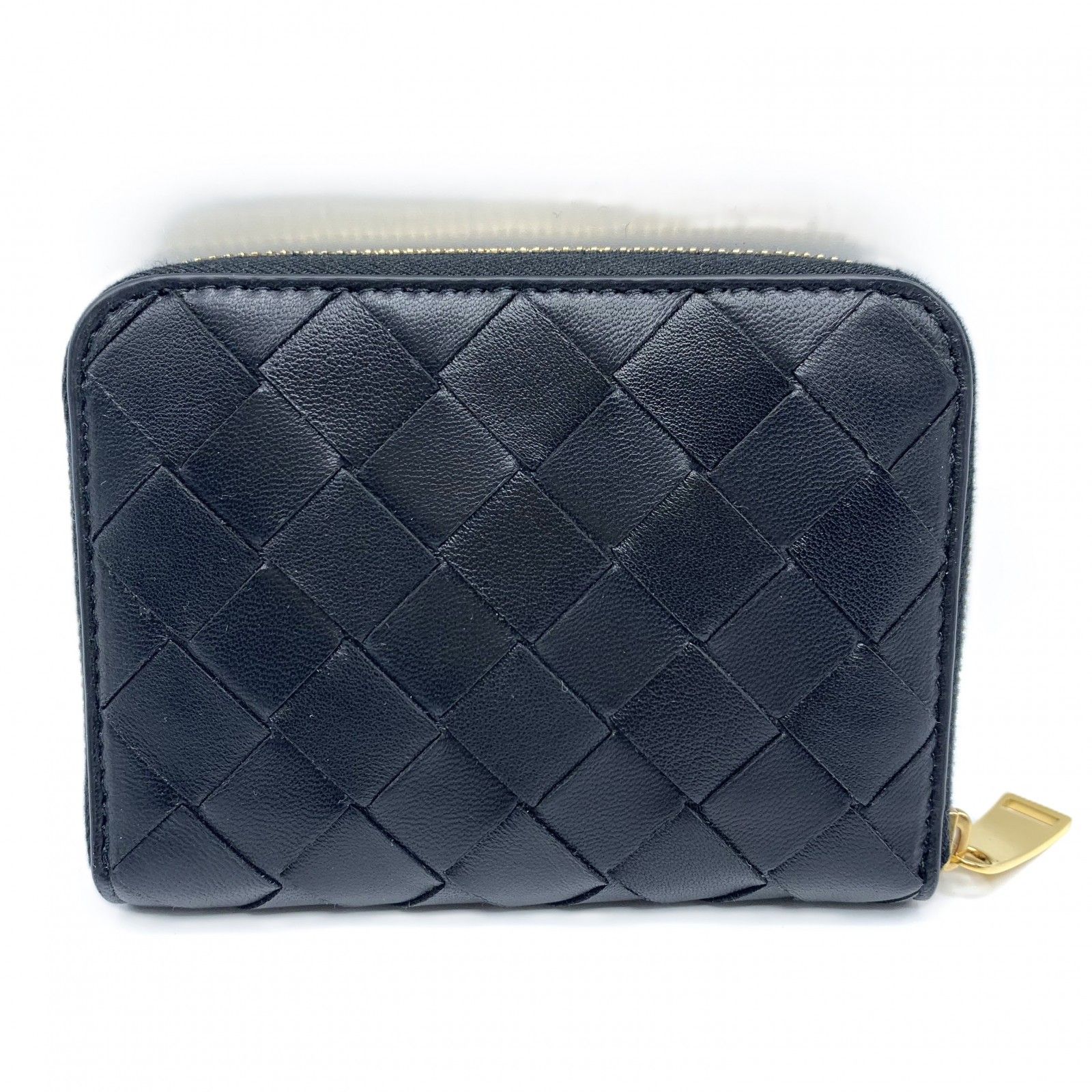 ボッテガヴェネタ ケース メンズ コンパクト財布 ラウンドファスナー ブラック 600874 VCPP2 8648 BOTTEGA VENETA Aランク  中古 ボッテガヴェネタ コインケース メンズ コンパクト財布 ラウンド
