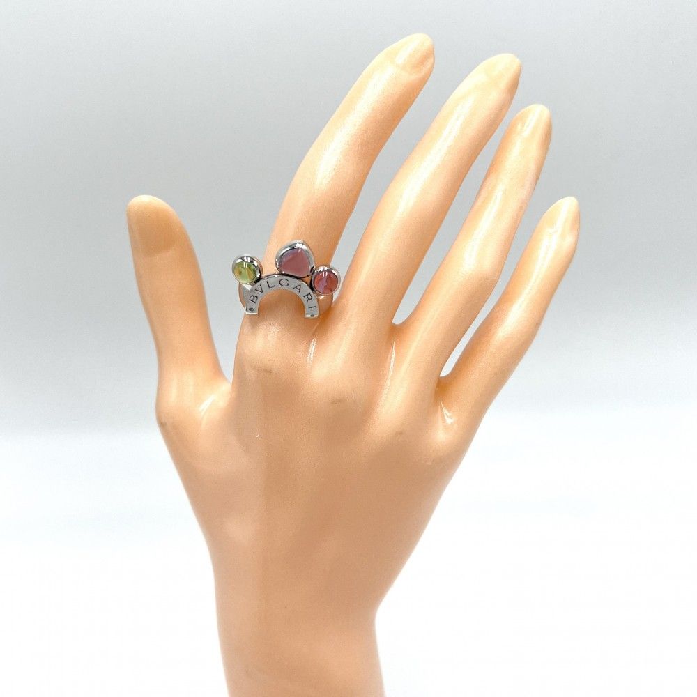 ブルガリ 指輪 レディース アレグラリング ジュエリー Au 750 18金WG BVLGARI K 18ホワイトゴールド アメジスト 約11.5号 マルチ 約9.0 g 品