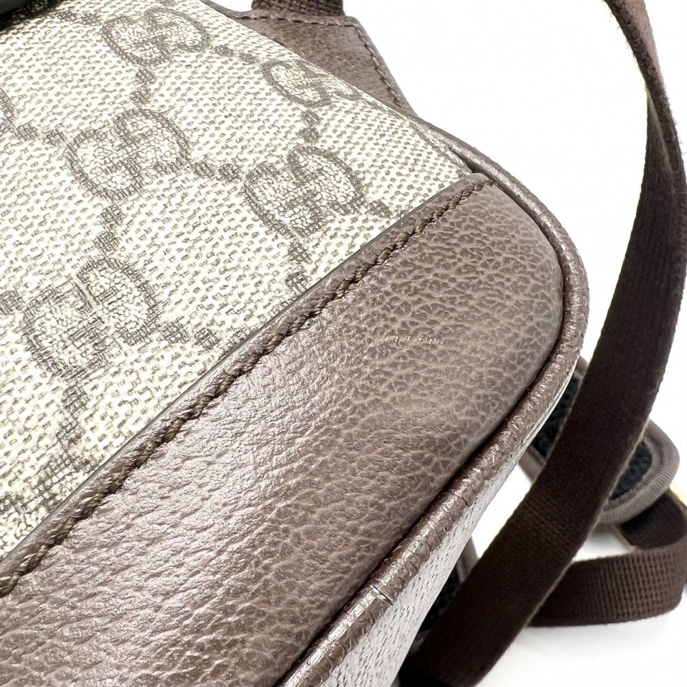  グッチ リュック ユニセックス オフィディア スモールバックパック シェリーライン メンズ レディース 男女兼用 GUCCI 547965 GGスプリームキャンバス レザー ベージュ ブラウン 茶 ゴールド金具 品 リュック バックパック バッグ