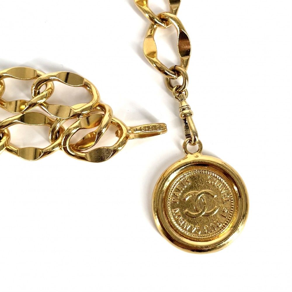 シャネル ベルト レディース メダル チェーンベルト ファッションアイテム 小物 ココマーク ヴィンテージ CHANEL GP ゴールド 品