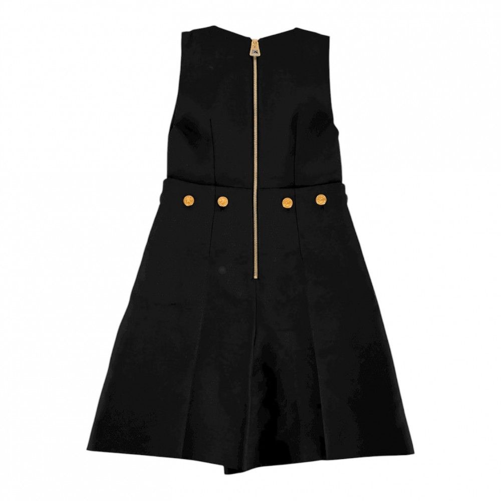ルイヴィトン ワンピース レディース ノースリーブ ジップアップ オールインワン 服 アパレル LOUIS VUITTON 34 ブラック 黒 ゴールド金具 ウール シルク 春 夏 品 MERCADOAVALIA_COM_BR