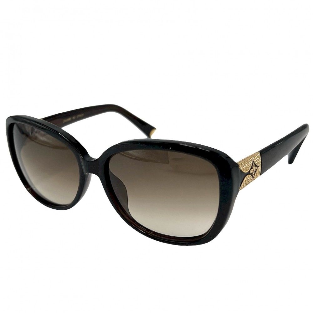 ルイヴィトン サングラス レディース ヘザー ストラス ファッションアイテム ラメ 眼鏡 LOUIS VUITTON Z0456E ブラウン 茶 ゴールド金具 品