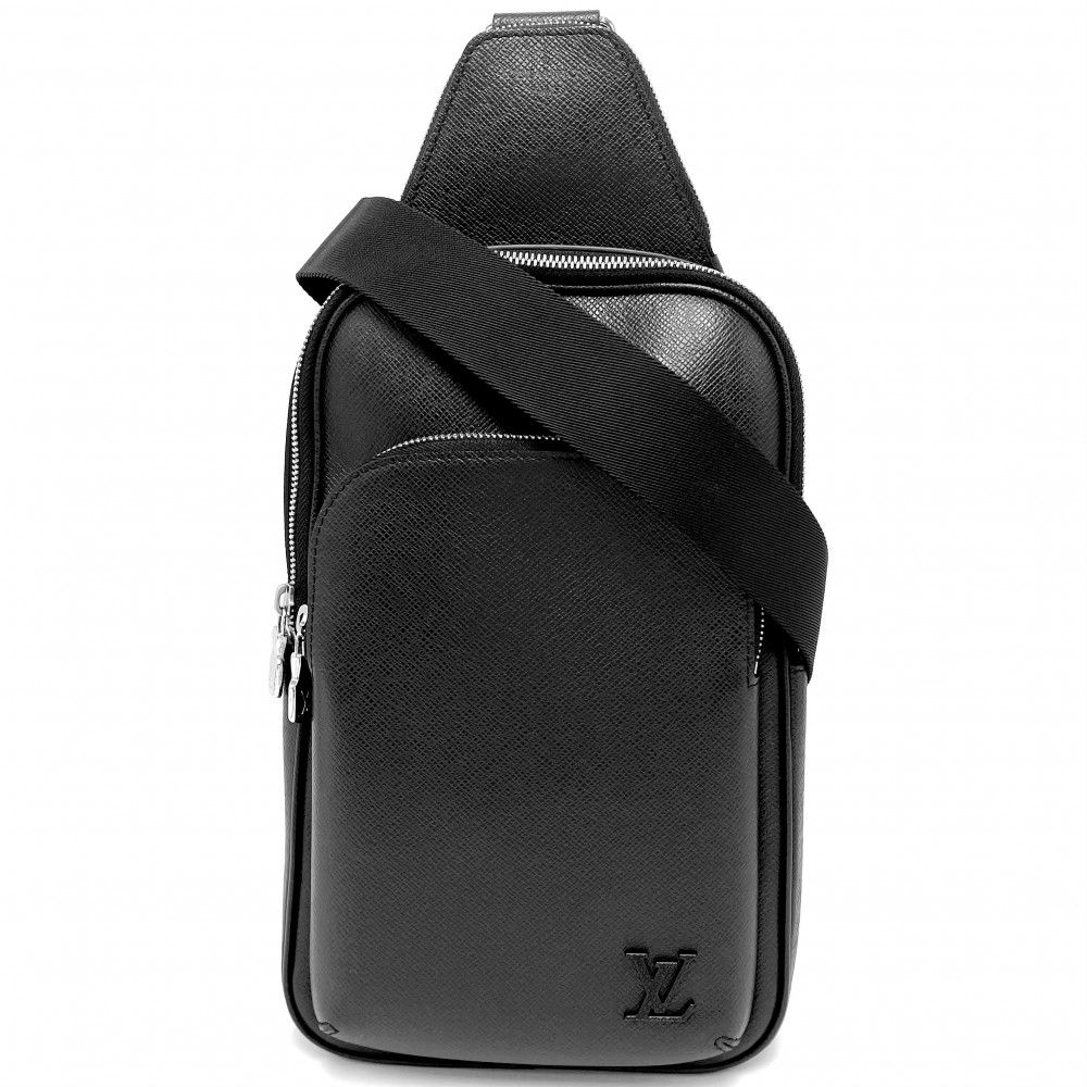 ルイヴィトン ボディバッグ メンズ タイガ アヴェニュー スリングバッグ クロスボディバッグ 肩掛け 斜め掛け LOUIS VUITTON M30863 ブラック 黒 シルバー金具 品