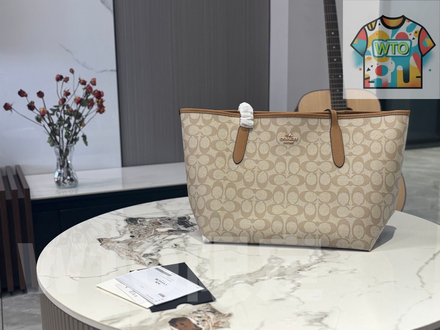 今日 COACH City 33 Snap Tote Bag コーチ 吸扣トートバッグ WTO輸入2