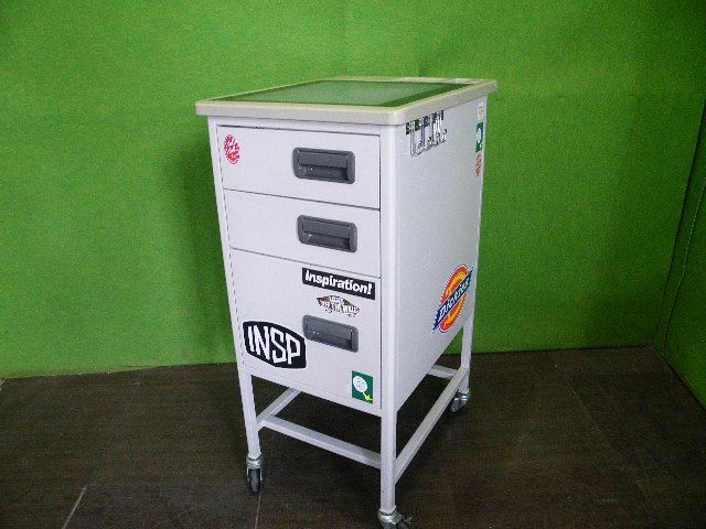 KAWAJUN カワジュン チェックテーブル 引き出し3段 移動式デスク 作業台 C-1561