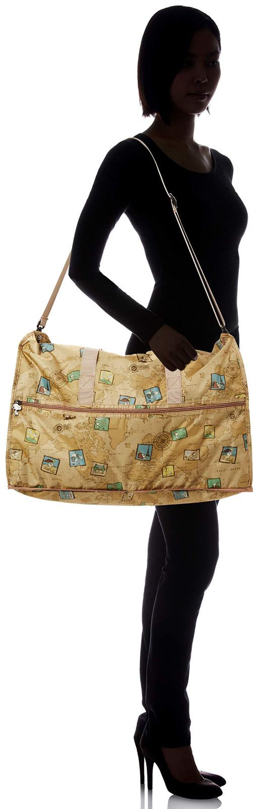 数量 PN44.マップキャメル スヌーピーH0004 Lサイズ 折りたたみボストンバッグ