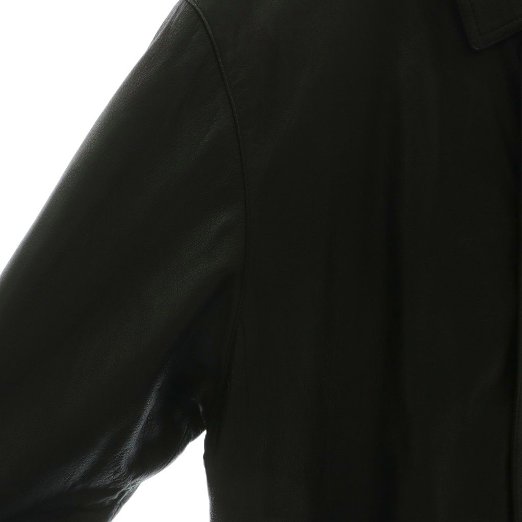  スワヴァ SWAVA レザージャケット コート アウター ステン 裏地ウール ミドル ジップアップ ベルト 40 102 cm 黒 ブラック XZ GY 01 その他 トップス