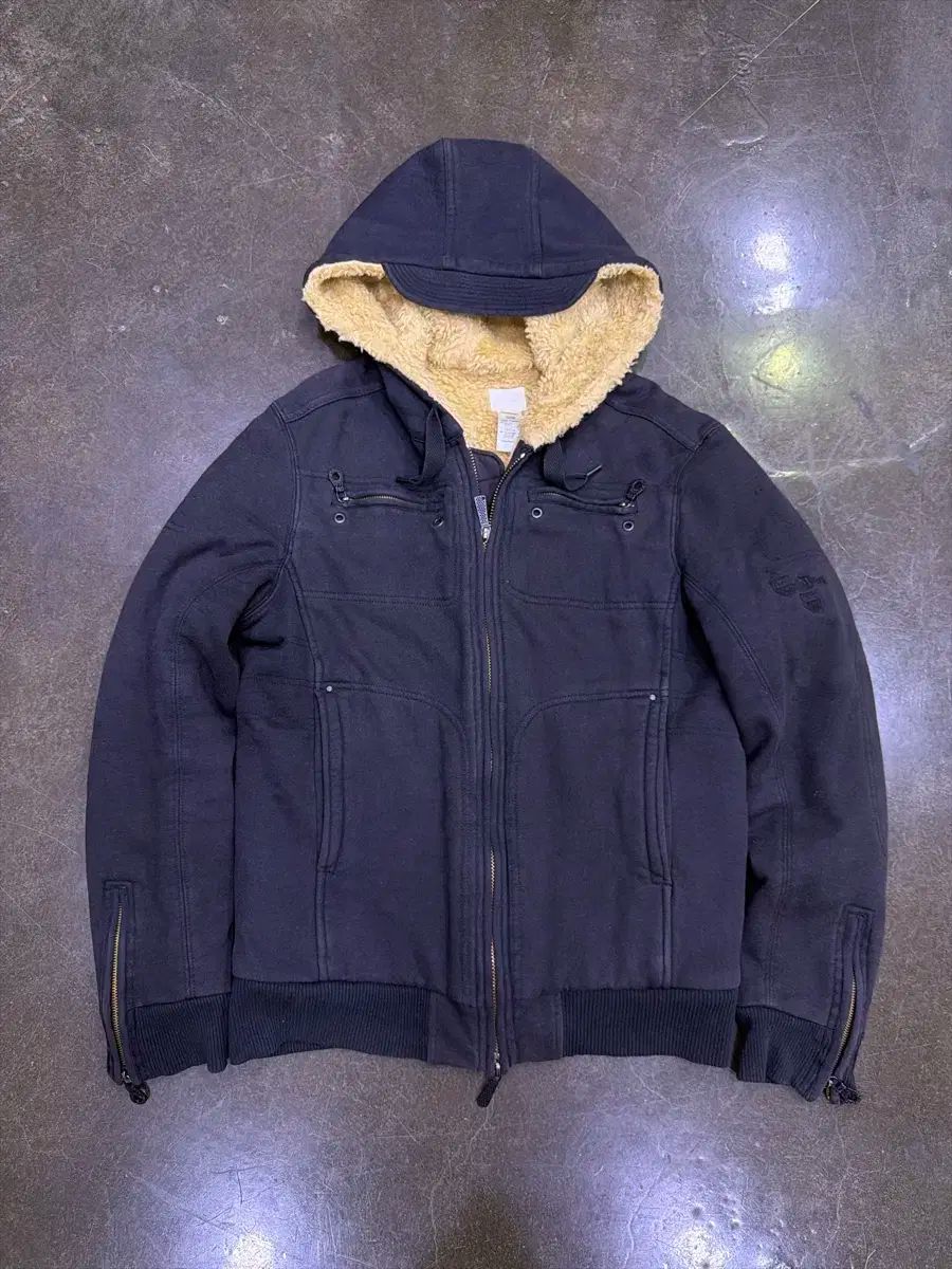 DIESEL ツーウェイ シェルパ ファー フード ジップアップ ジャケット XL