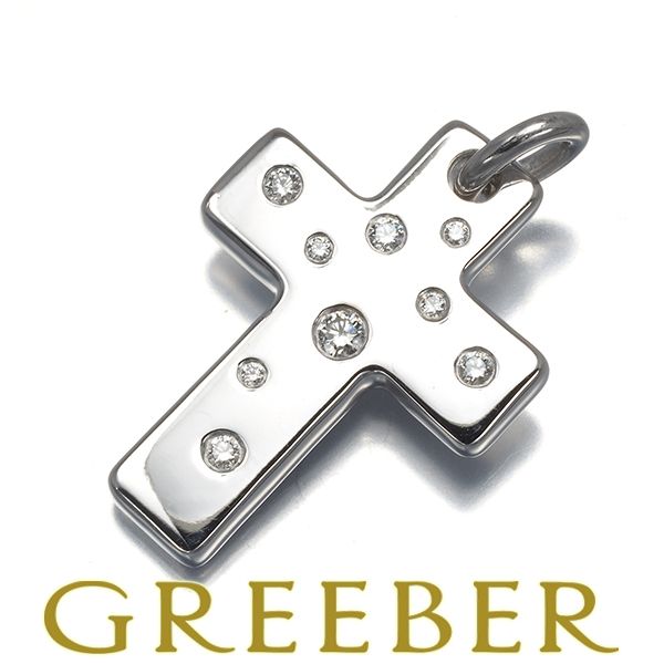 ティファニー ペンダントトップ ダイヤ ダイヤモンド ドッツ クロス K18WG 179793