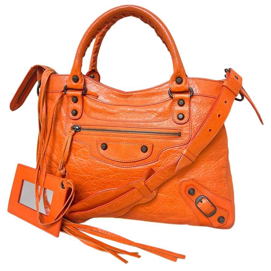 バレンシアガ ビンテージ　レザー ハンドバッグ BALENCIAGA パートタイム ハンドバッグ 168028・213048 ブラック