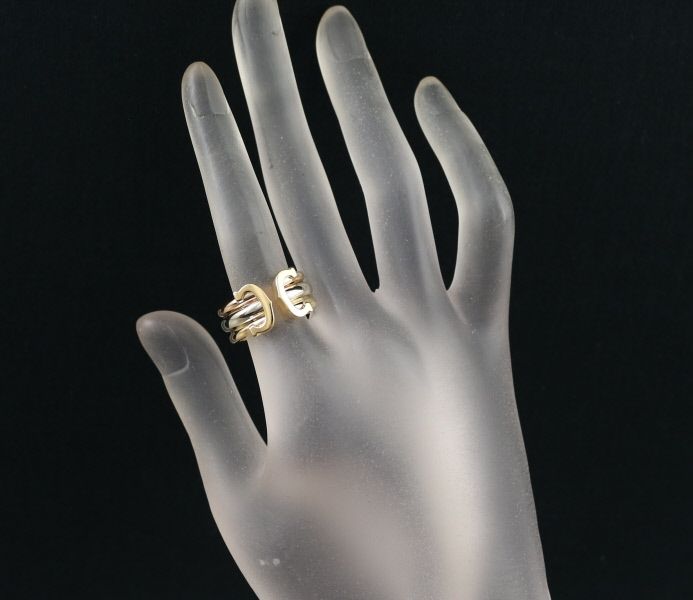 カルティエ リング 2C ドゥーブルC C2 スリーカラー LM 55号 K18YG/WG