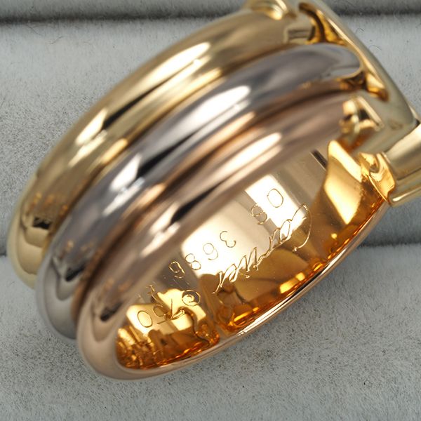 カルティエ リング 2C ドゥーブルC C2 スリーカラー LM 55号 K18YG/WG