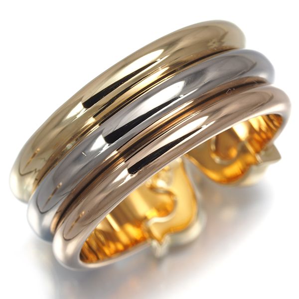 カルティエ リング 2C ドゥーブルC C2 スリーカラー LM 55号 K18YG/WG