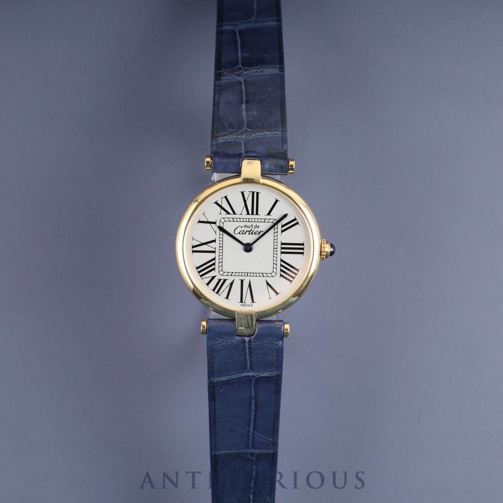 カルティエ マスト ヴァンドーム VLC LM W1005454 590003 クォーツ Cal.- SV925 革 純正尾錠 GP オパラン文字盤 カルティエブティックにてコンプリートサービス済み