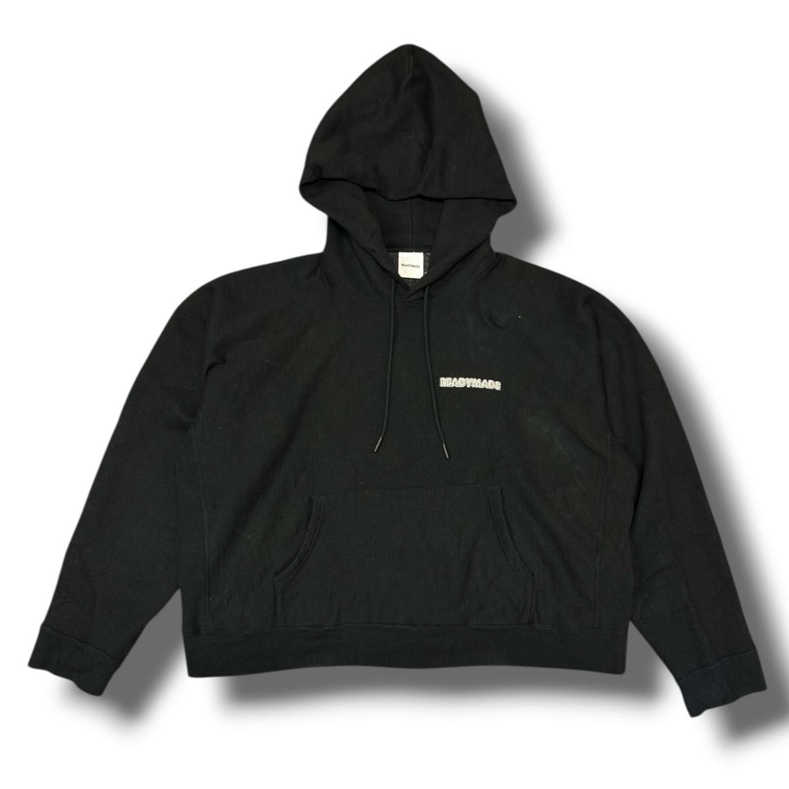 参考上代66000円 READYMADE 24SS BIG HOODIE LOGO ビッグフーディーロゴ プルオーバー パーカー スウェット レディメイド RE-CO-BK-00-00-285 ブラック S 2519M