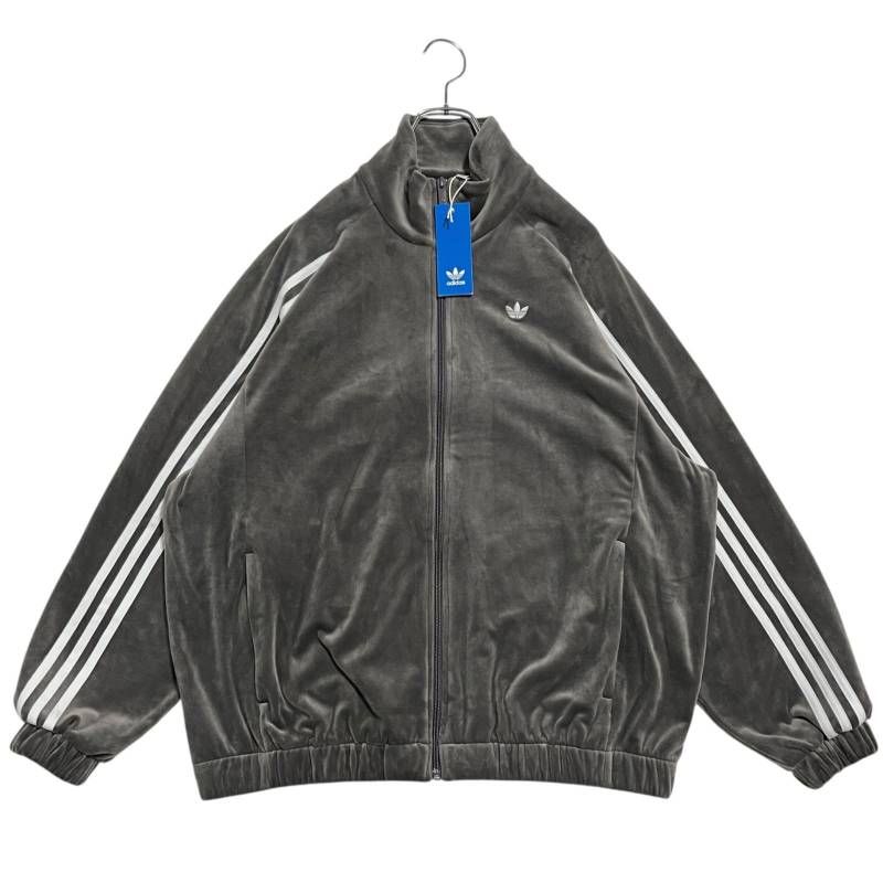 5864_1 adidas アディダス ベルベット オーバーサイズ トラックトップ Charcoal チャコール IT 9403 S
