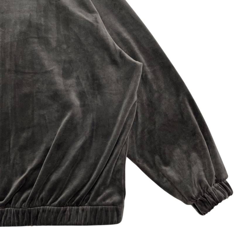  5864_1 adidas アディダス ベルベット オーバーサイズ トラックトップ Charcoal チャコール IT 9403 S ジャージ トップス