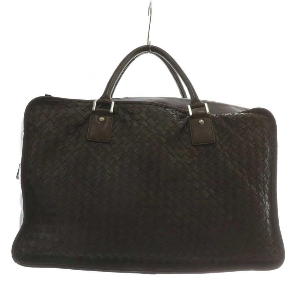 プレリー PRARE ボストンバッグ レザー 編み込み 茶色 ブラウン XZ GY18