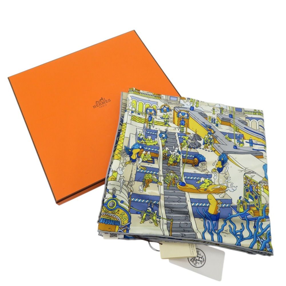 HERMES　エルメス　ターコイズ シルク スカーフ　騎馬と人物　カレ90 楽天市場】エルメス HERMES スカーフ カレ90 