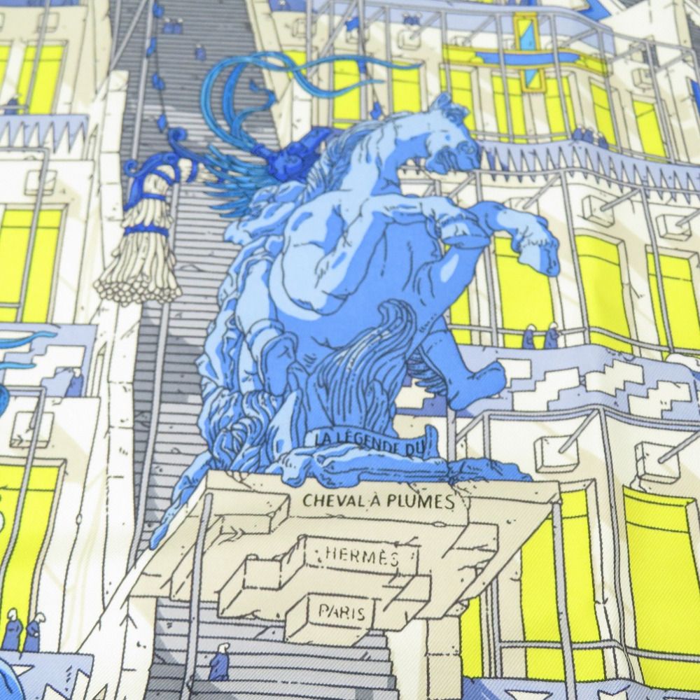 エルメス 紫色 スカーフ 馬と翼のデザイン エルメスツイリー 馬柄 紫/紺 レディース スカーフ HERMES 中古 – 銀蔵