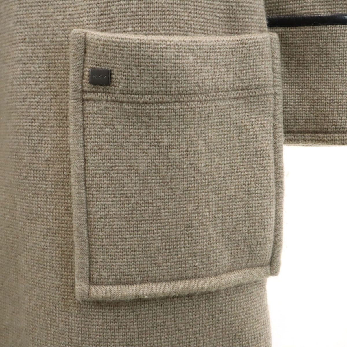 FOXEY フォクシー 日本製 カシミヤ100％ ニットコート 40 ベージュ系