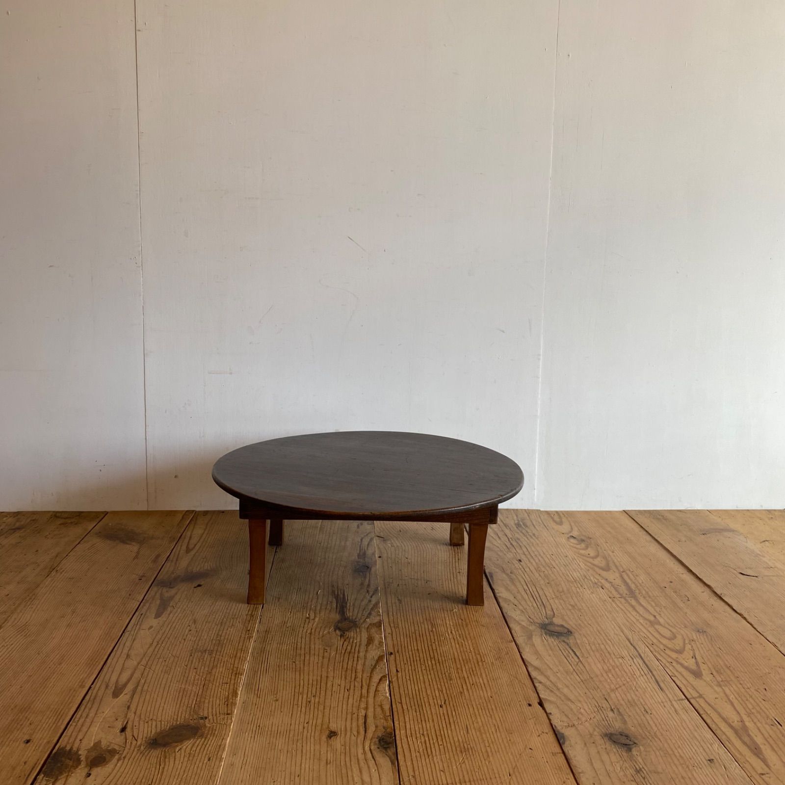 昭和レトロ ちゃぶ台 丸テーブル 折りたたみ式 ローテーブル 古家具 座