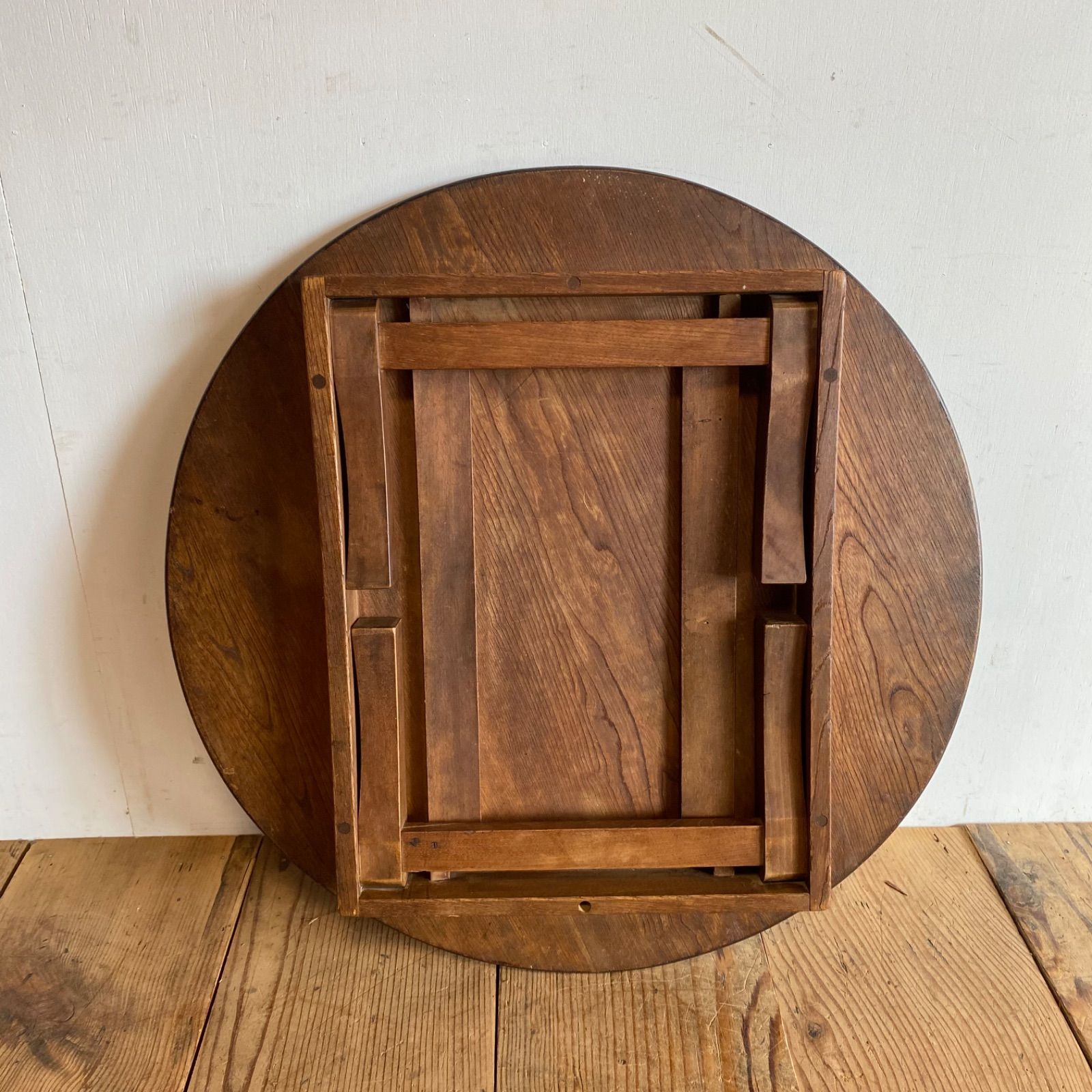 昭和レトロ ちゃぶ台 丸テーブル 折りたたみ式 ローテーブル 古家具 座