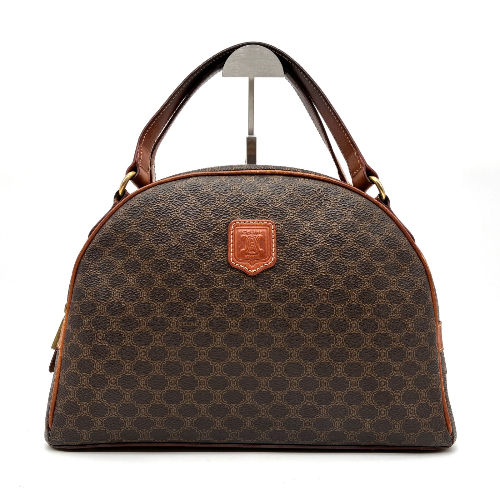 CELINE ハンドバッグ　ドーム型　マカダム柄　自立　トリオンフ 正規品 CELINE セリーヌ ハンドバッグ マカダム ドーム型 トリオンフ