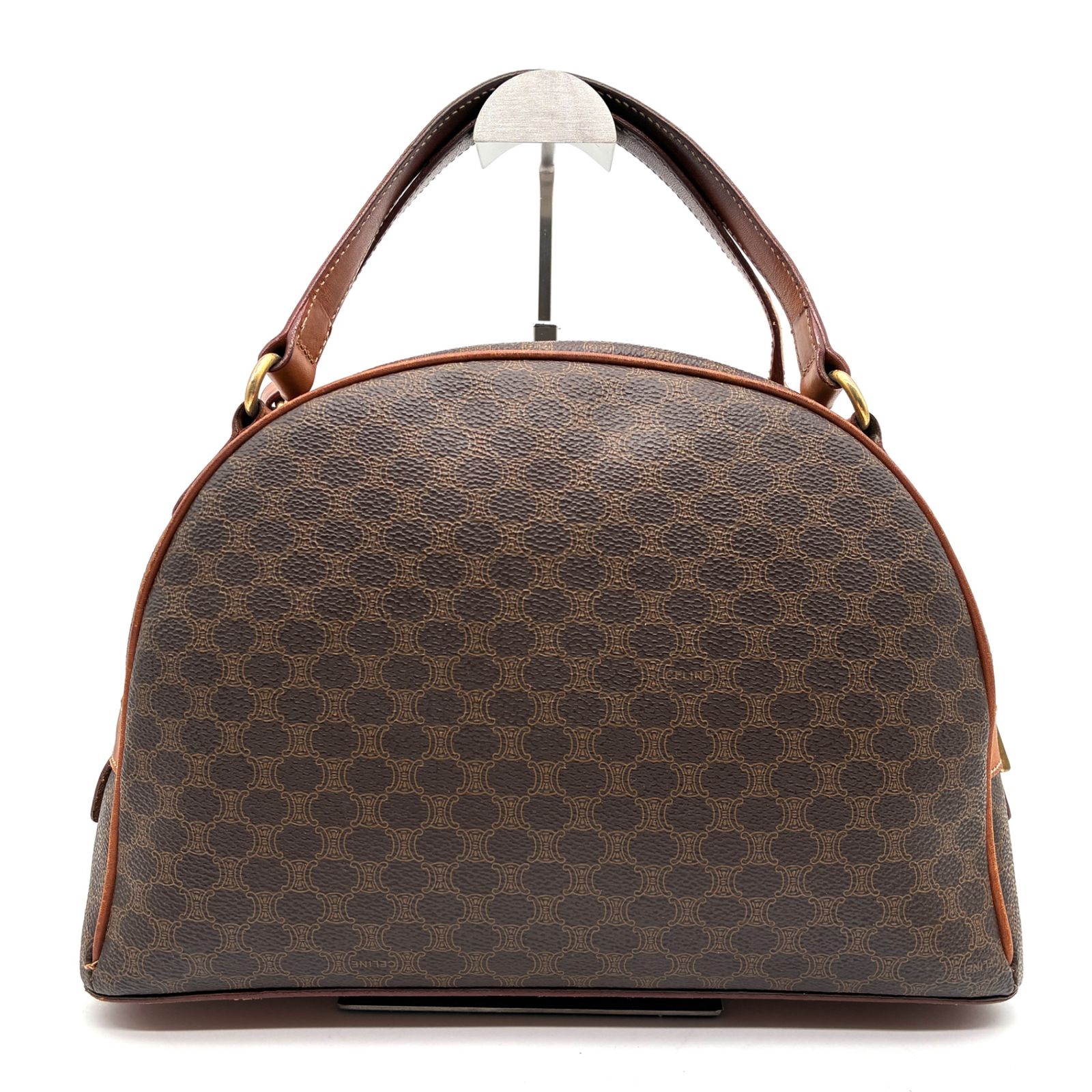 CELINE ハンドバッグ　ドーム型　マカダム柄　自立　トリオンフ 正規品 CELINE セリーヌ ハンドバッグ マカダム ドーム型 トリオンフ