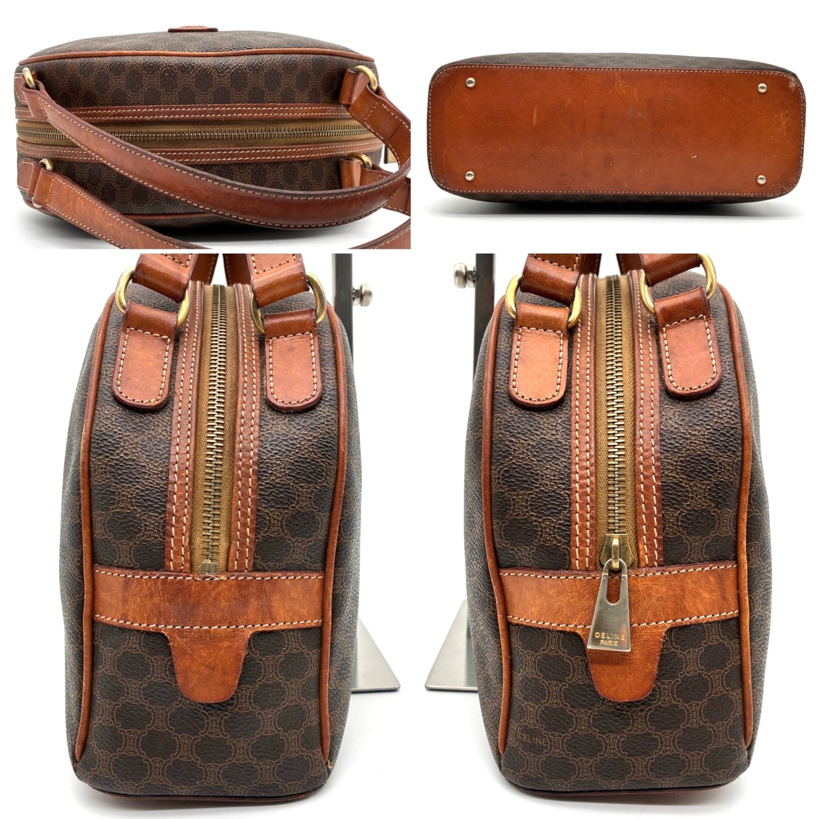 正規品 CELINE セリーヌ ハンドバッグ マカダム ドーム型 トリオンフ