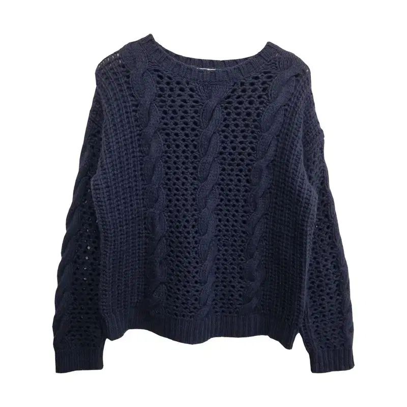 66-77 サンドロ ウール アンゴラ ケーブル編み メッシュ ニット