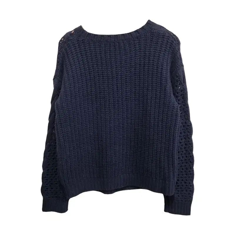 66-77 サンドロ ウール アンゴラ ケーブル編み メッシュ ニット