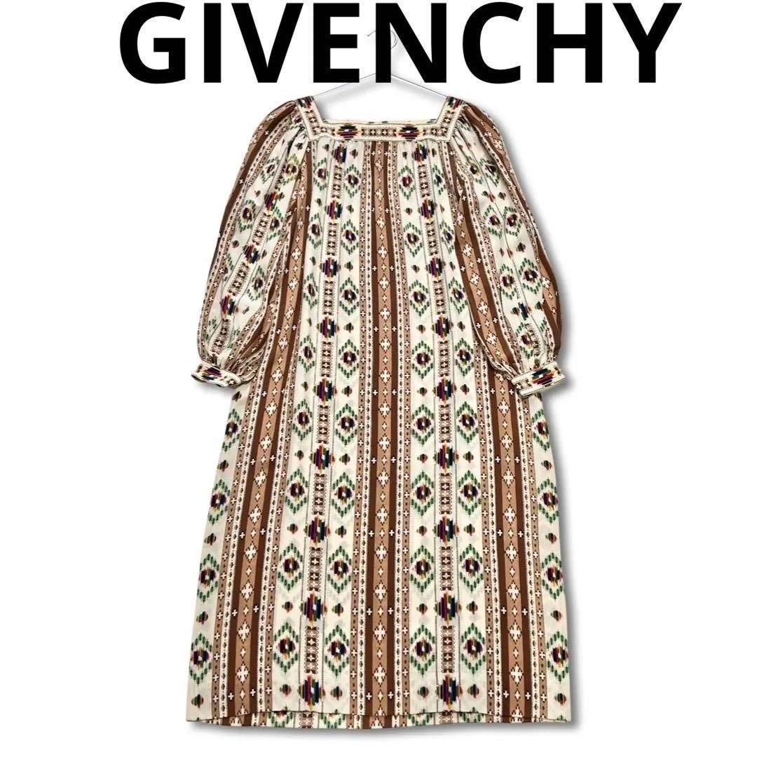 ラスト一点 ジバンシィ オルテガ調 シルク ヴィンテージ ワンピース