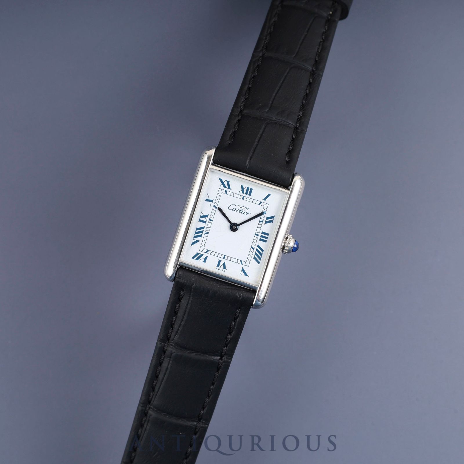 カルティエ マストタンク LM 681006 クォーツ Cal.81 SV925 革 純正尾錠 SS ホワイトローマン文字盤 1982年頃～1995年頃 オーバーホール済み 仕上げ済み