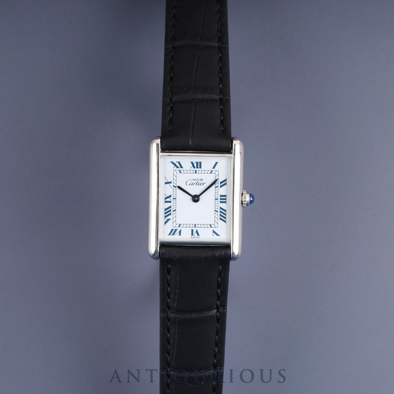 カルティエ マストタンク LM 681006 クォーツ Cal 81 SV 925 革 尾錠 SS ホワイトローマン文字盤 1982年頃～1995年頃 オーバーホール済み 仕上げ済み