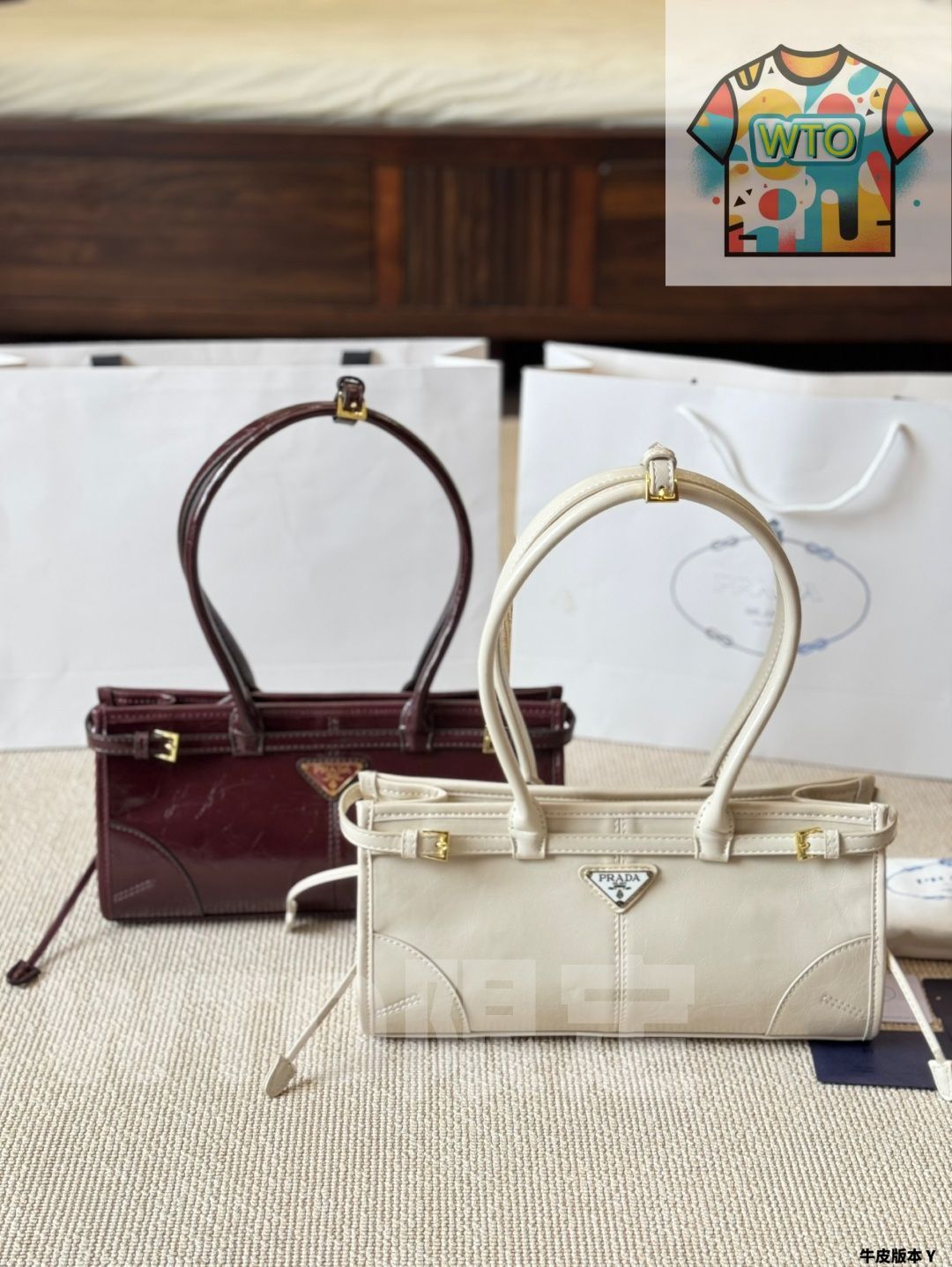 今日 Vintage Prada ヴィンテージ プラダ ハンドバッグ 32×15cm