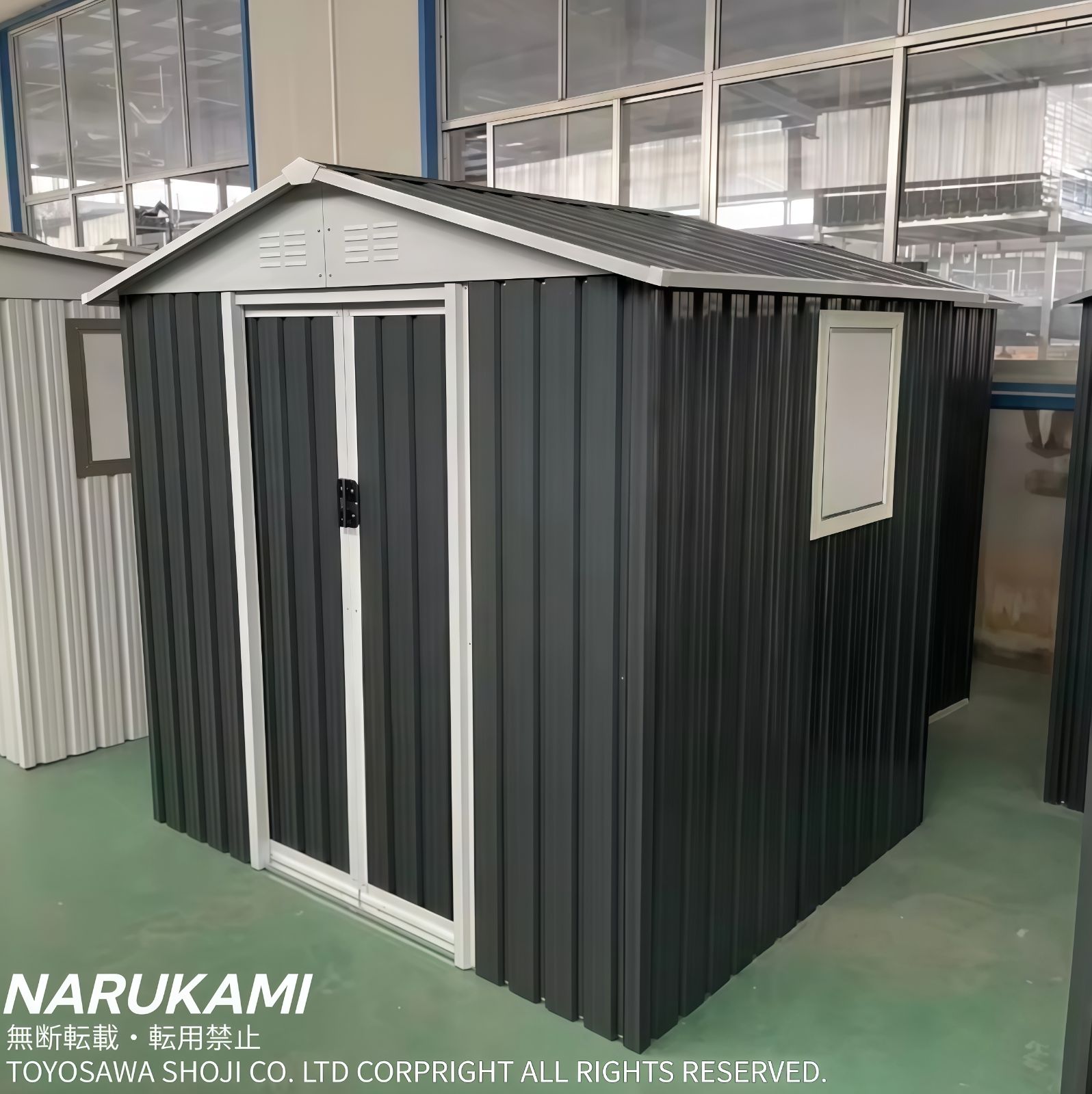 可動棚付き×すべり出し窓×強化フレーム 2025最新スチール物置 4132L超大容量 屋外収納庫 W194×D162×H184cm 防水 防錆 換気 引き戸 頑丈なスチール倉庫 ガーデニング ベランダ収納 庭置き 大型戸外収納