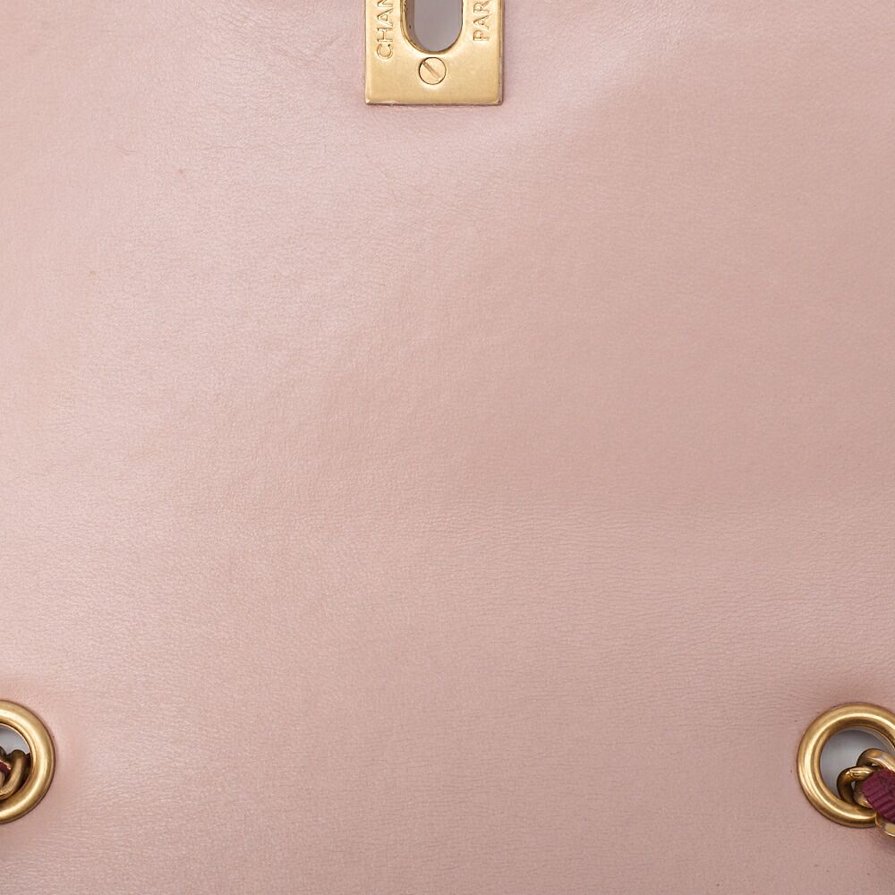  CHANEL シャネル チェーンショルダーバッグ ミニ マトラッセ シングルフラップ ラムスキン バイ ピンクベージュ×ボルドー ゴールド金具 レディースバッグ ブランド メッセンジャーバッグ ショルダーバッグ