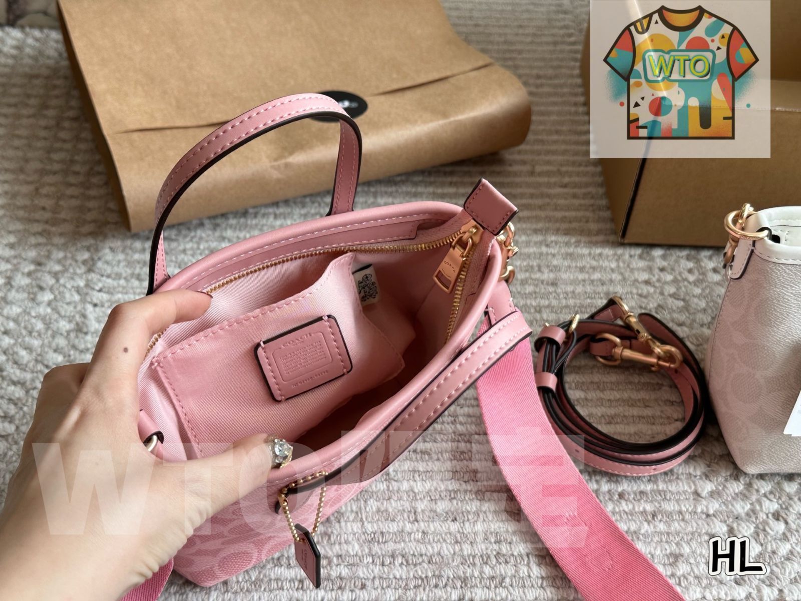 品質保障! 今日 COACH クーチ シティミニ トートバッグ 16×14cm