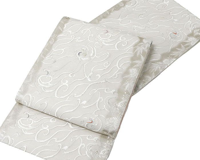 袋帯 新品 仕立て上がり 西陣 浅山織物謹製 明暉瑞鳥文 ローブデコルテ